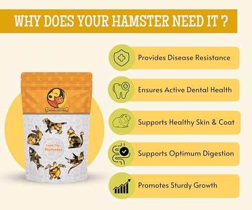 Image of Foodie Puppies Premium Hamster Food Pellets Highly Nutritious Diet Essential Ingredients for a Healthy and Active Lifestyle for Your Hamster (Pouch - Hamster Food, 3Kg)