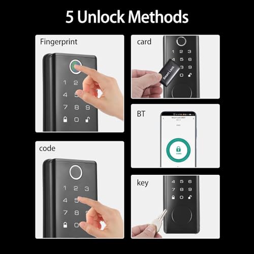 Serrure intelligente Bluetooth avec clavier à code et poignée de sécurité pour maison