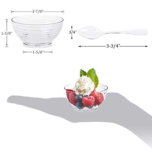 Kingrol 100 Mini Dessert Bowls With Spoons thumb #2