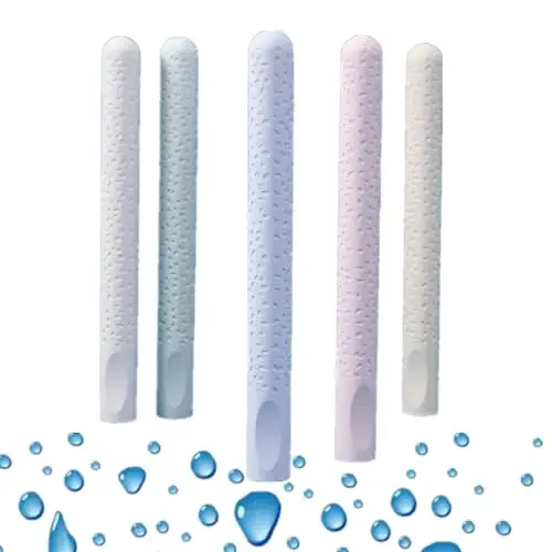 5 Pieces Desiccant Stick Laboratory or Home Water Fizz Drop Absorbent Stick Full of Dents More Water Absorption, Second Generation Great for Water Absorption ,5 Colors White/Pink/Yellow/Green/Blue