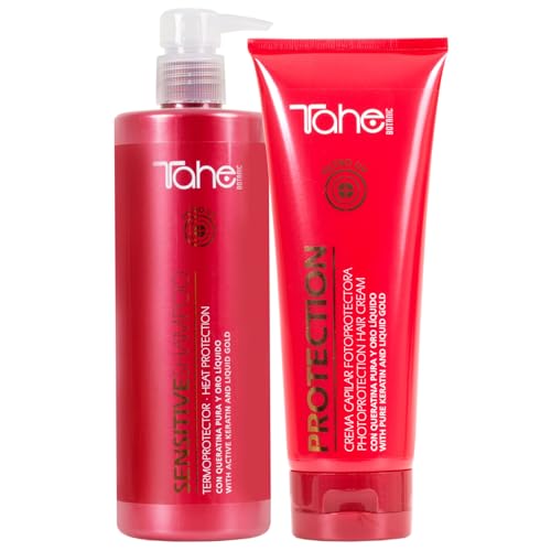 Tahe Botanic Solar Pack | Champú eliminador de residuos termoprotector 400 Ml + Crema fotoprotectora para el cabello 200 Ml