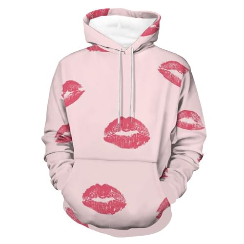 Sweats à capuche lèvres unisexe le pull confortable contre le froid