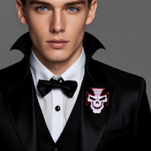 Image of Skull Pin, Funny Lapel Pin for Men, Halloween Brooch for Women Fashion, Cool Cross Skeleton Enamel Pins, Goth Brooches, Hat Pins, Punk Backpack Pin for Bags Backpacks Sambas Socks Shoes Cosplay Hats Gifts for Christmas Birthday Fathers Day