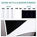 NICETOWN 100% Blackout Window Curtain Panels, Full Light Blocking Drapes with Black Liner for Nursery, 72 inch Drop Thermal Insulated Draperies (White, 2 Pieces, 52-inch Wide Per Panel)