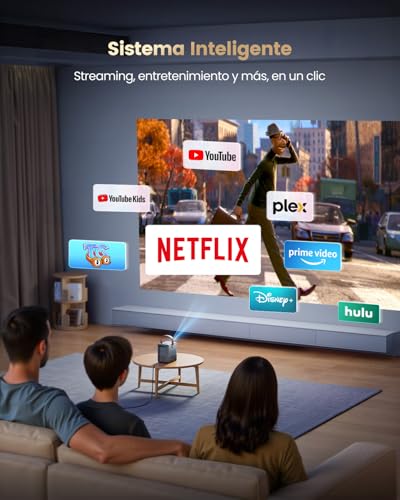 Miniatura 2 de Netflix Dolby Audio Mini Proyector Portatil 4k Soporte, Wimius 1080p Proyector Con Auto Keystone E-Enfoque, Wifi 6 Bluetooth 5.2, Projector Portable 4k Para Movil Pc Hdmi Exterior Cine En Casa