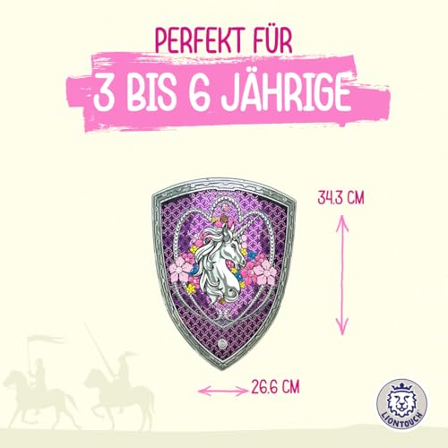 Liontouch - Einhorn Prinzessinnen-Schild für Mädchen - 3-6 Jahre | Mittelalterliches Spielzeug-Schild für Rollenspiele mit Blumen | Sicheres & langlebiges Zubehör für königliche Kostüme & Cosplay