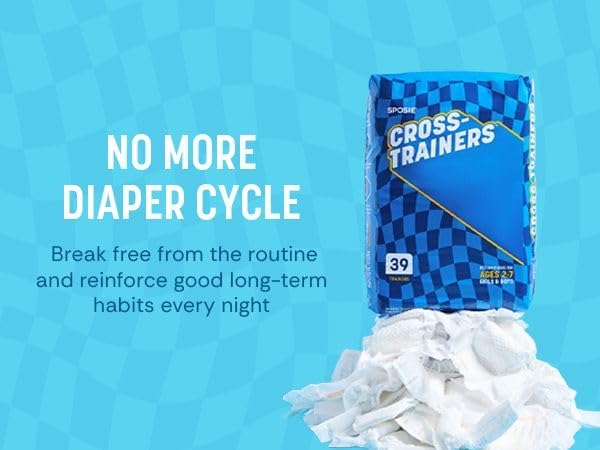 Sposie Cross-Trainers Overnight Potty Training Support for Kids Ages 2-7 | 4T+ Underwear Inserts Designed to Eliminate Nighttime Diapers & Training Pants — view 2