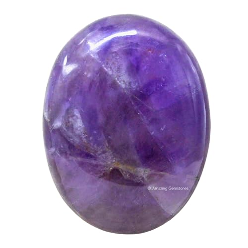 Image of Amazing Gemstone Amethyst Crystals and Healing Stones - Large Palm Stone Crystals Piedra - Crystal for Good Luck, Balanced Positive Energy, Meditation - Unique Stocking Stuffers Gifts for Women, Men