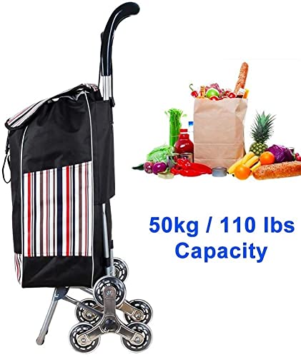 WEDF Klappbarer Einkaufswagen, Treppensteiger, Einkaufswagen, zusammenklappbarer Einkaufswagen auf Rädern, leichter… – Bild 3