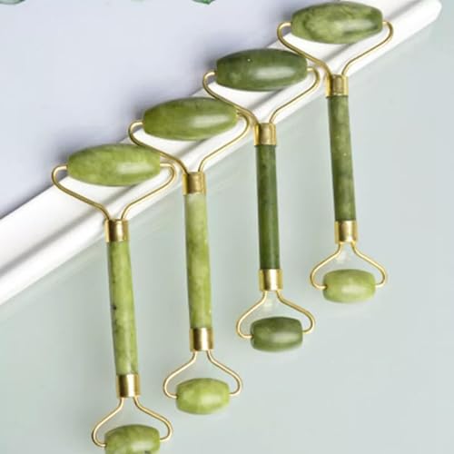 Rodillo de Masaje Facial de Cristal de Jade serpentino Natural, Herramienta de Masaje de Belleza Facial - imagen 3