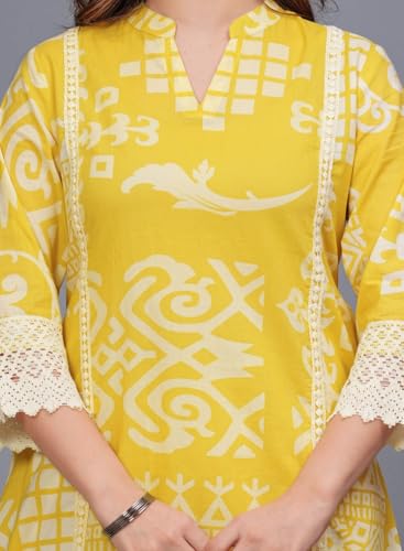 Image of rytras Women Cotton Kurta Set with Palazzo Pants
