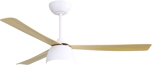 Miniatura 1 de Sofucor Ventilador de techo de granja de 52 pulgadas con control remoto de luz 6 velocidades silencioso motor CC reversible 3 aspas ventilador de