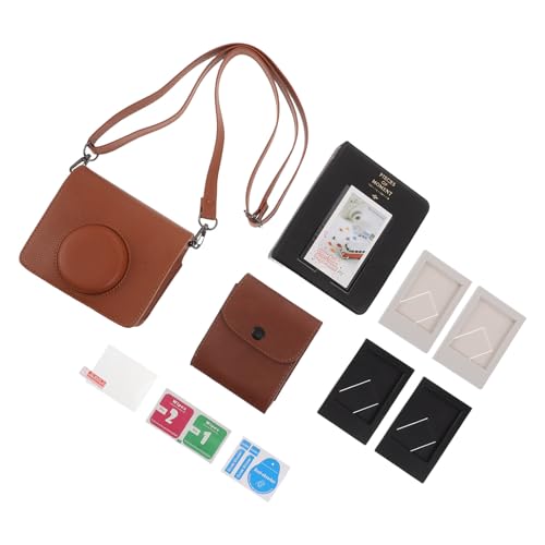 Garneck Funda Protectora de Poliuretano para Cámara Mini Compacta con Correa Ajustable para Hombro Álbum de Fotos Marco y Protector de Pantalla de Cristal Templado Bolsa de Transporte