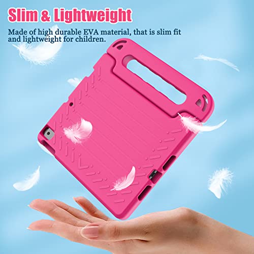 Avawo Kids Case For Ipad 10.2" 9Th & 8Th & 7Th Generation, Ipad 10.2 2021/2020/2019 Case With Built-In Screen Protector, Light Weight Shock Proof Handle Stand Kids Friendly Cover For Ipad 10.2" - Pink #TOP7