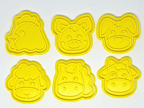 PlasticJewels - Ausstecherformen Set mit 6 Bauernhoftieren (Hund, Pferd, Kuh, Henne, Schaf und Schwein) – Bild 3