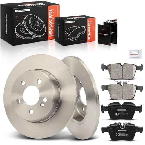 Frankberg Brake Kit incl. 2x Brake Disc + 4x Brake Pad Rear Compatible with C-Class T-Model S205 C-Class Cabriolet A205 Replace# 0084201320, 0004203602