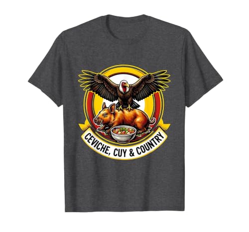 Ceviche, Cuy & Country Andean Pride Design T-Shirt, Men, Dark Heather Grey, X-Large