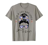 Just A Girl Who Loves Jesus and Dogs Gifts for Dog Lovers T-Shirt