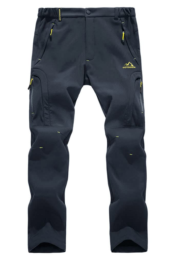 EKLENTSON Pantalon de Cyclisme Randonnee Marche Pantalons Hiver pour Hommes avec Poches Zippées, Noir