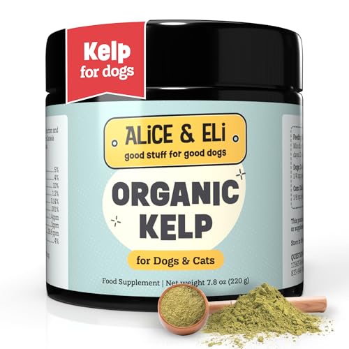 Alice & Eli Organic Kelp Powder for Dogs Supports Healthy Coat Thyroid & Immune System - Multivitamin Seaweed Powder from Canada