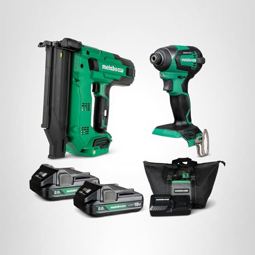 Metabo HPT 18V MultiVolt&trade; Brad Nailer + Impact Driver Combo Kit, KC18DEXQD