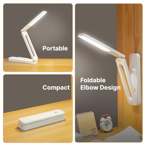 Image of pTron 6W EaseMate Study Lamp L2, 6Hrs Runtime max., Seamless Dimming, 3 Colour Modes, Adjustable Brightness Levels, Table Lamp for Study, 2-Fold Elbow Design, Wall Mountable, Type C Charging