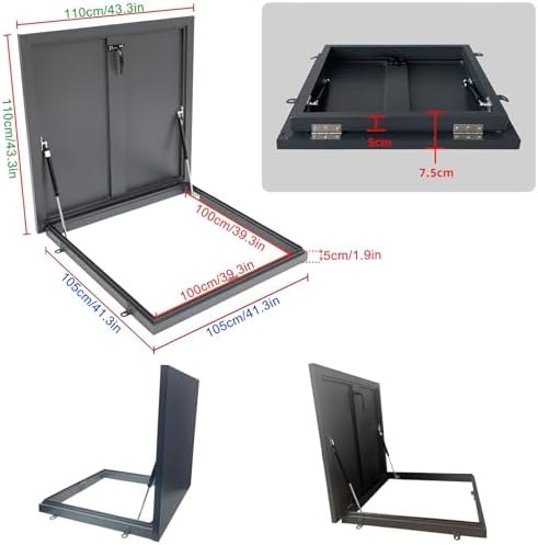 Heavy-Duty Aluminum Roof Access Hatch - Secure Door for Basement Exit & Skylight Cover, Weatherproof Design, Easy Installation, Industrial-Grade Safety Solution