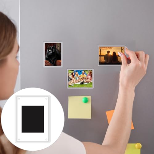 MOPLA 20PCS Mini Cadres Photo Magnétiques 6.8 x 4.8cm Magnet Frigo Personnalisable,Aimant de Frigo pour Photo Format,Cadre Photo en Acrylique Transparent pour Réfrigérateur – vue 3