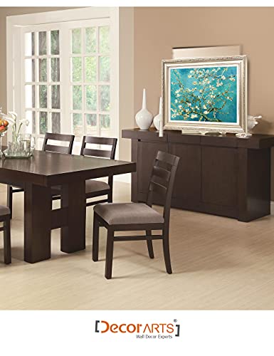 Decorarts - Blossoming Almond Tree, Vincent Van Gogh Classic Art. Giclee Prints Framed Art For Wall Decor. Framed Size: 36X30 #TOP2