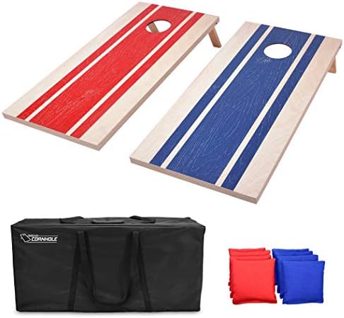 GoSports Classic Cornhole Set  Includes 8 Bean Bags, Travel Case and Game Rules (Choice of style)
