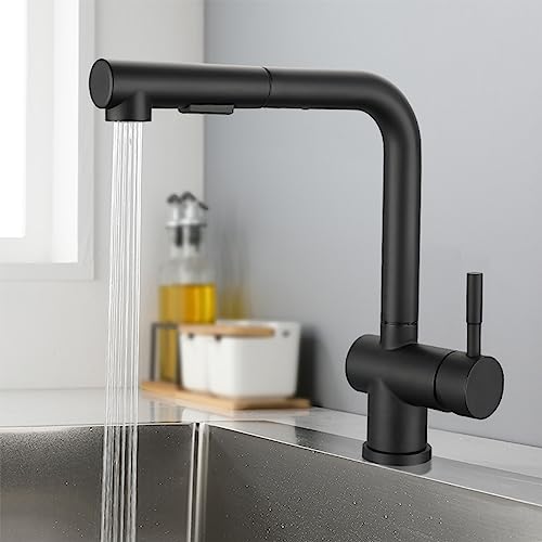 Robinet de cuisine avec douchette extractible double fonction style ferme LWX