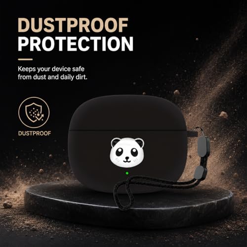 Image of Anvique Silicone Case for OnePlus Buds 4 Pro,Shockproof Protective Cover, Scratch Resistant, Lightweight, Precise Fit with Charging Access (Panda Lanyard)
