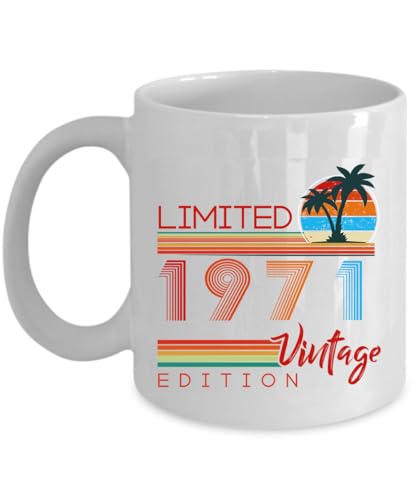 Vintage 1971 Limited Edition Coffee Mug 55 Years 55th Bday Retro Sunset Cup Gift