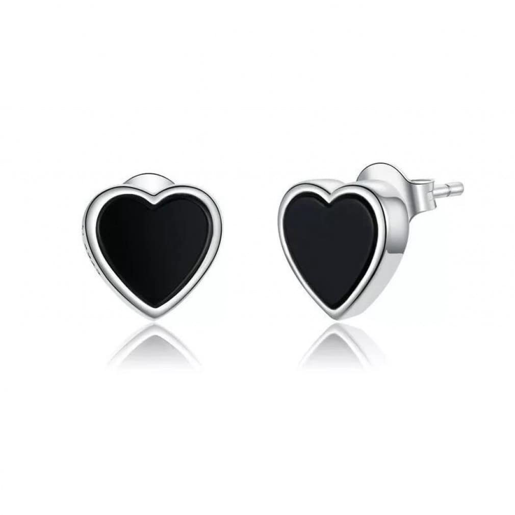 Boucles d'oreilles de pote de cœur noir le cadeau idéal à partager