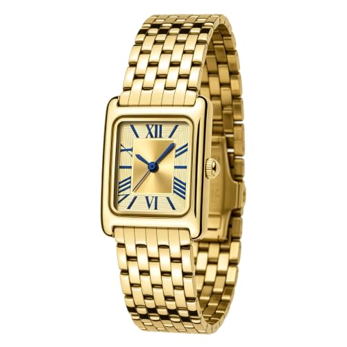 Image of Asan Ge Watches for Women Vintage Bracelet Roman Dial Japanese Movement Rectangular Case Watch 3ATM Waterproof Self-Adjust Watch Size Without Tools