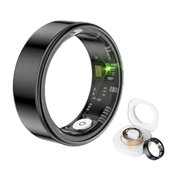 Smart Ring Health Tracker, Anillo Inteligente para Hombre, Anéis de Saúde para Mulheres e Homens, Anel de Sono de Baterias de Longa Duração, Rastreador de Fitness Impermeável (Preto, 11)