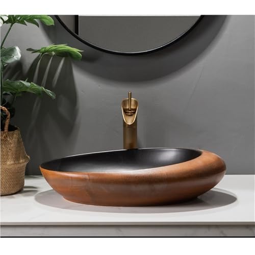 Lavabos de baño antimanchas sobre encimera cerámicos de estilo retro 3