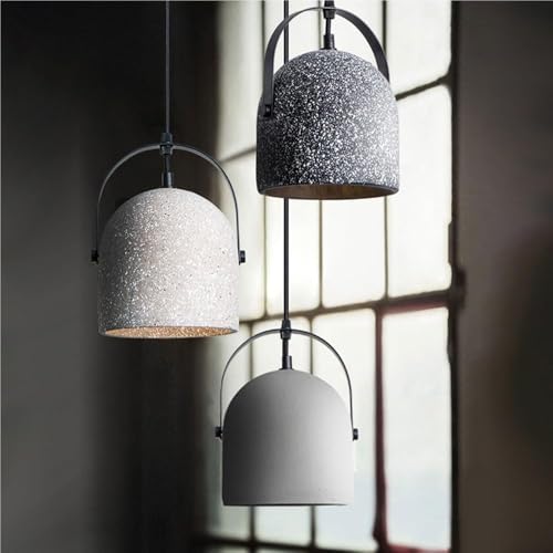 Lámpara colgante de hormigón ajustable para techos altos y dormitorios cortos 2
