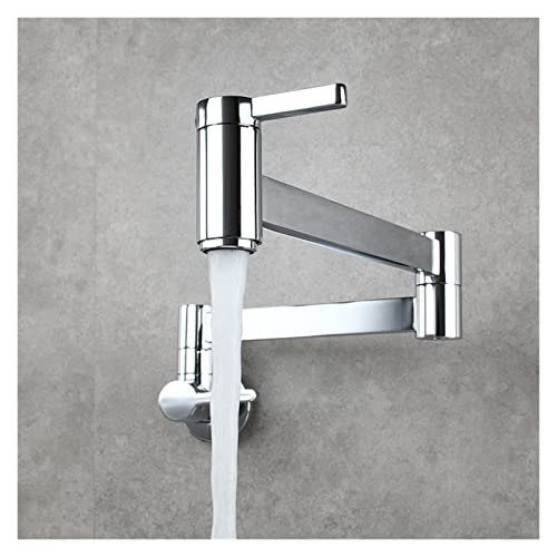 Grifo de llenado de ollas negro para cocina monomando plegable de pared 2