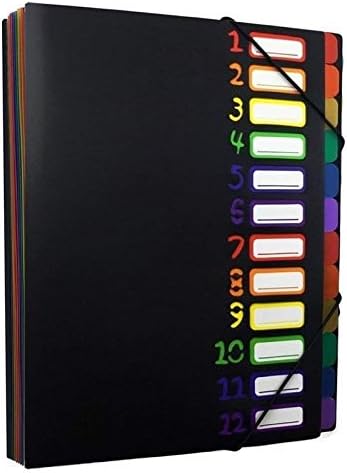 Journal A4-12 ポケット拡張プロジェクトソーター 高耐久 プラスチック マルチポケット レインボー ファイルフォルダー 