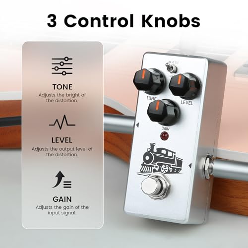 Image of SORAN JDS-01 Crazy Train Distortion Mini Pedal for Electric Guitar,Two Selectable Modes, Analog Distortion Pedal with Bass Cut Control,True Bypass, DC 9V