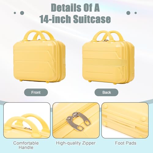 Image of Hardshell Luggage, Lightweight Durable ABS Suitcase with Spinner Wheel, 14 /20