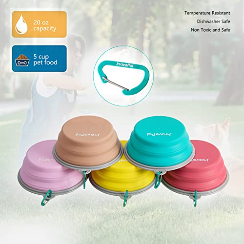 JoavePal Large Collapsible Silicone Dog Bowls(4 Pack)-BPA Free Food Grade Silicon Portable Pet Bowl Lightweight, Sturdy, Leak Proof, Food Safe, Premium Quality for Traveling Hiking Walking 650ml 20oz - Image 5