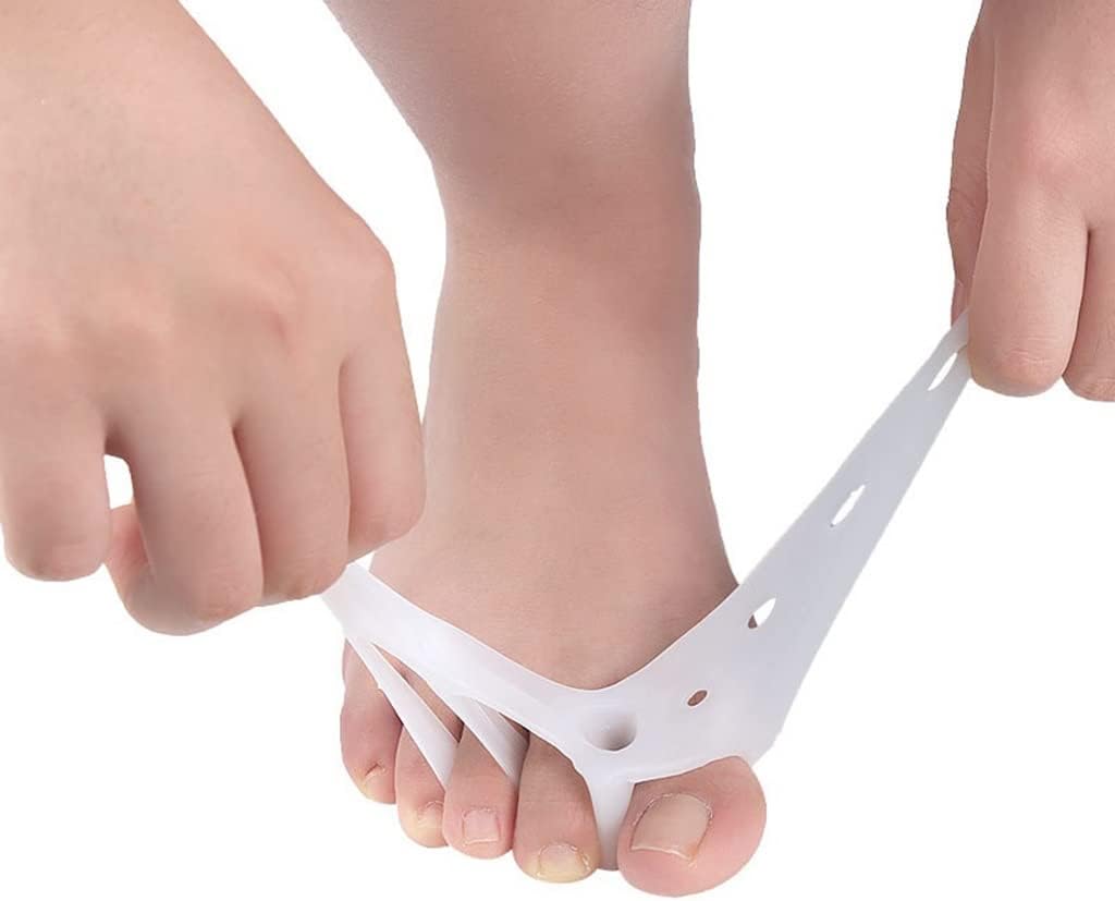 DEAVER Toe Holes Separator Silicone Bunion Protector Toe Spacer for Forefoot Cushion, Foot Rubbing Pads,Hallux Valgus Pain Relief for Women and Men