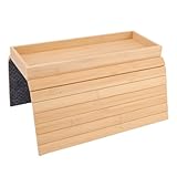 BAOFUYA Bandeja para Brazo de sofá, Estructura Antideslizante Flexible, Portavasos para sofá, Bandeja para Reposabrazos para el Hogar, Aperitivos Remotos, Cervezas (Color Madera)