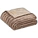 Produktbild AmazonBasics - Decke aus Kunstfell, gestreiftes Design, Hellbraun, 150 x 200 cm