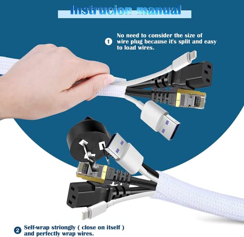 Romon 6 m Cable Sleeve, 13-20 mm Can Be Cut to Size, Self-Closing, Flexible Woven Cable Sheath, Spiral Hose for TV PC - Image 3