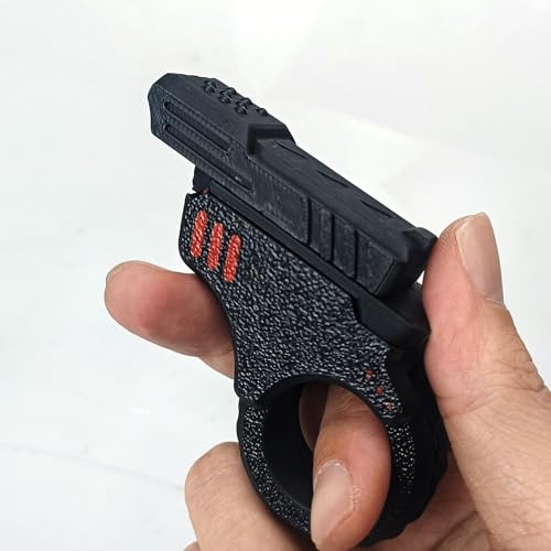 Ography Fidget Slider 3D Printed Fidget Toy Gadget Novelty Toy Toys Stress Relief Relax EDC Gyro Finger Toy Ring Fingertip Textured Spinner Flip ASMR ADHD 3+ (Black Fidget Slider Toy x1), Small