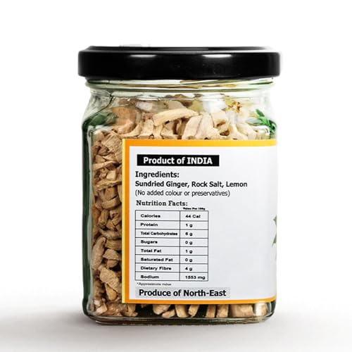 Image of Aranyam Salted Ginger Candy - Salty & Spicy Adrak Chews for Digestion | Sun Dried Ginger Candy for Nausea Relief & Immunity Boost - No Additives (30 Grams)