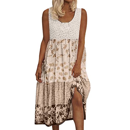 Robe longue de plage chic au tombé fluide et imprimé floral raffiné